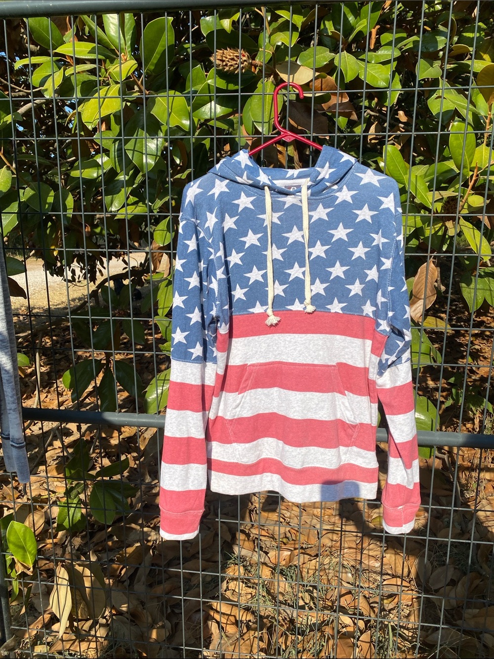J. America American Flag Stars and Stripes Hoodie Unisex Size M